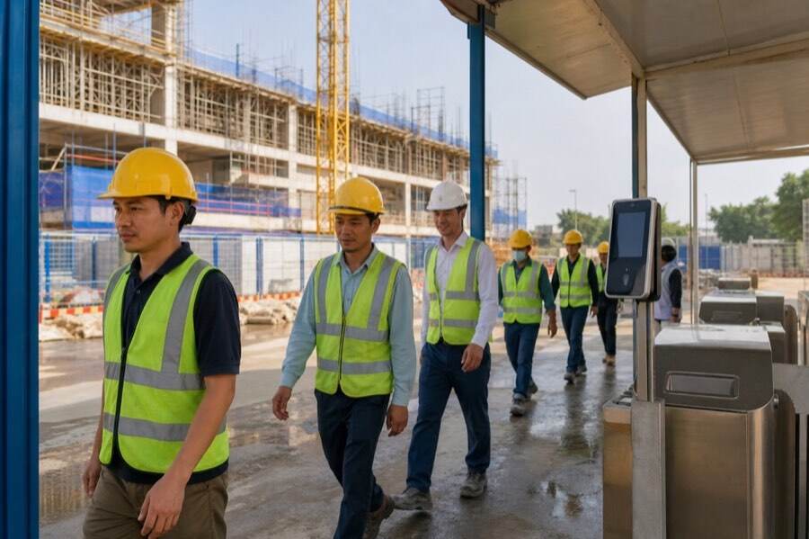 Nhân công công trường chấm công bằng khuôn mặt